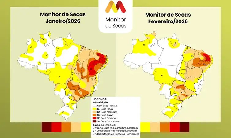Brasília (DF), 20/03/2026 - Monitor de secas. Foto: ANA/Divulgação